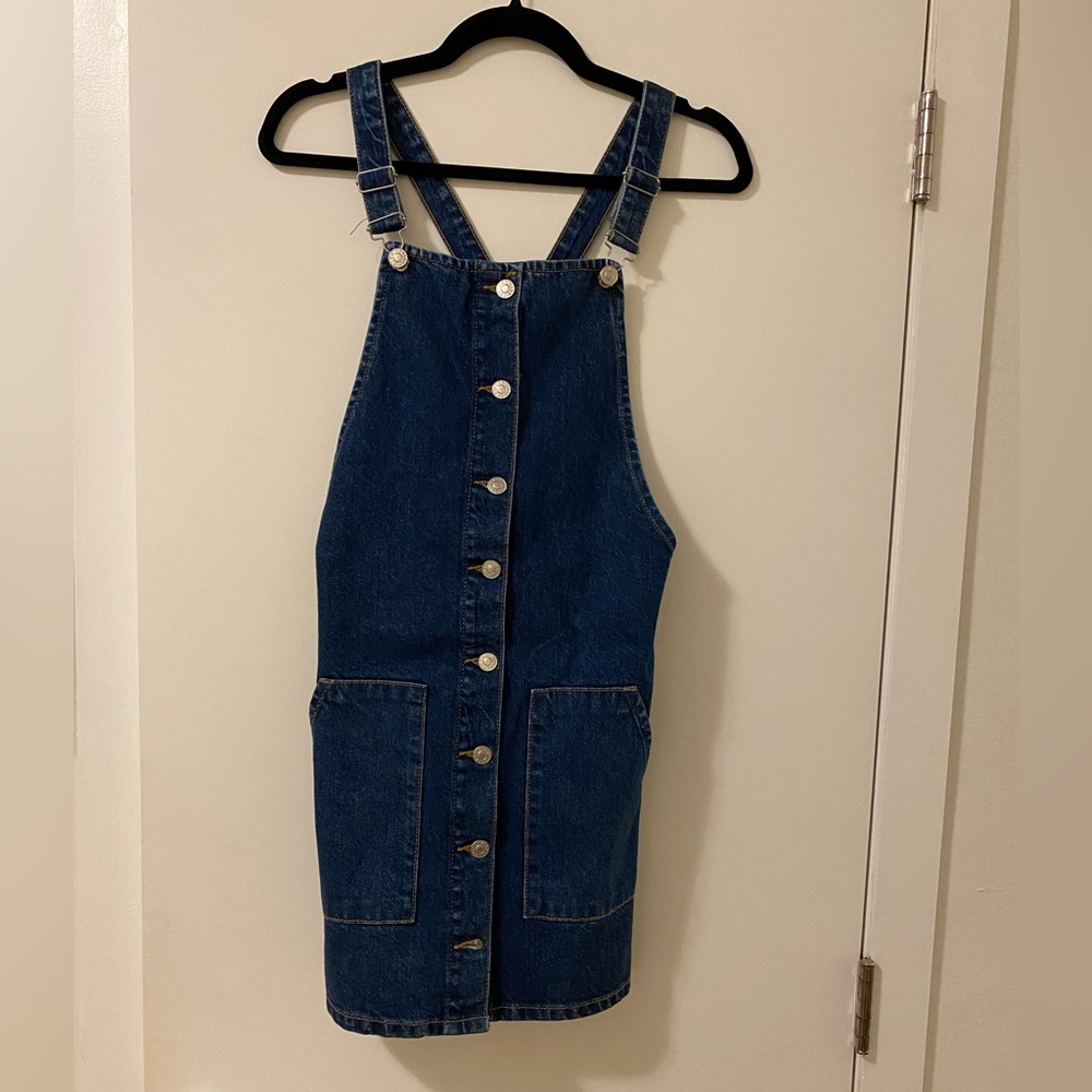 Denim overall jumper dress